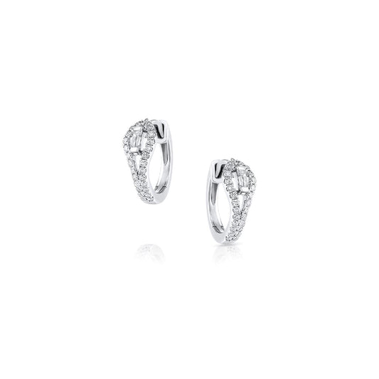 18k White Gold 0.35ctw Diamond Mini Huggie Hoop