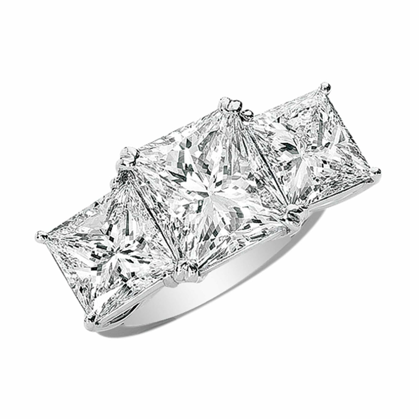 Rivière Platinum 5ct Three Stone Princess Cut Diamond Ring