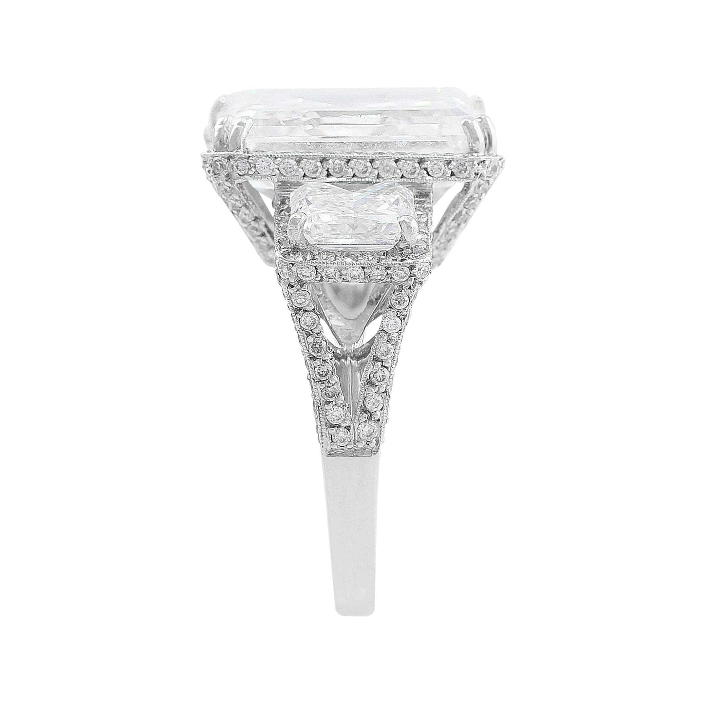 Platinum 11.47ct Asscher Cut Diamond Ring