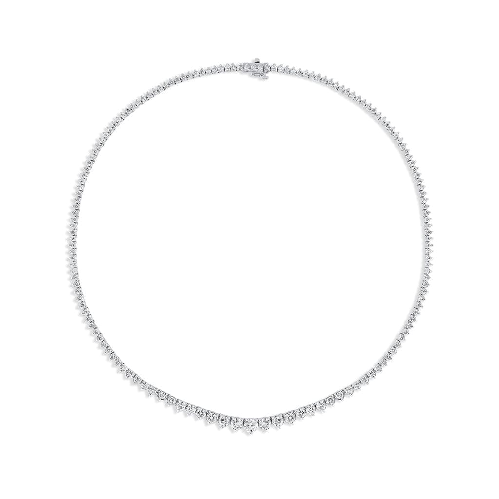 14k White Gold 14ctw Diamond graduated Necklace