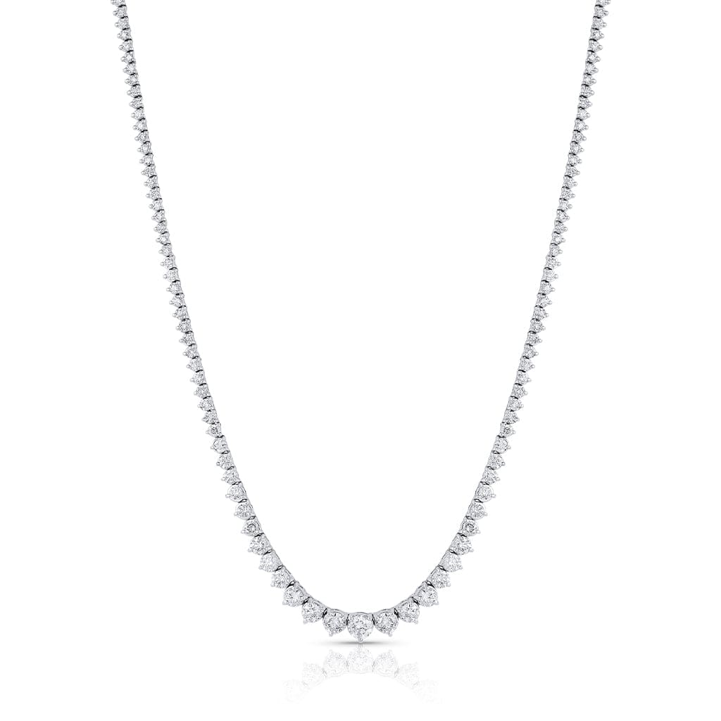14k White Gold 14ctw Diamond graduated Necklace
