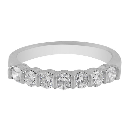 Platinum Round Brilliant Cut Diamond Band