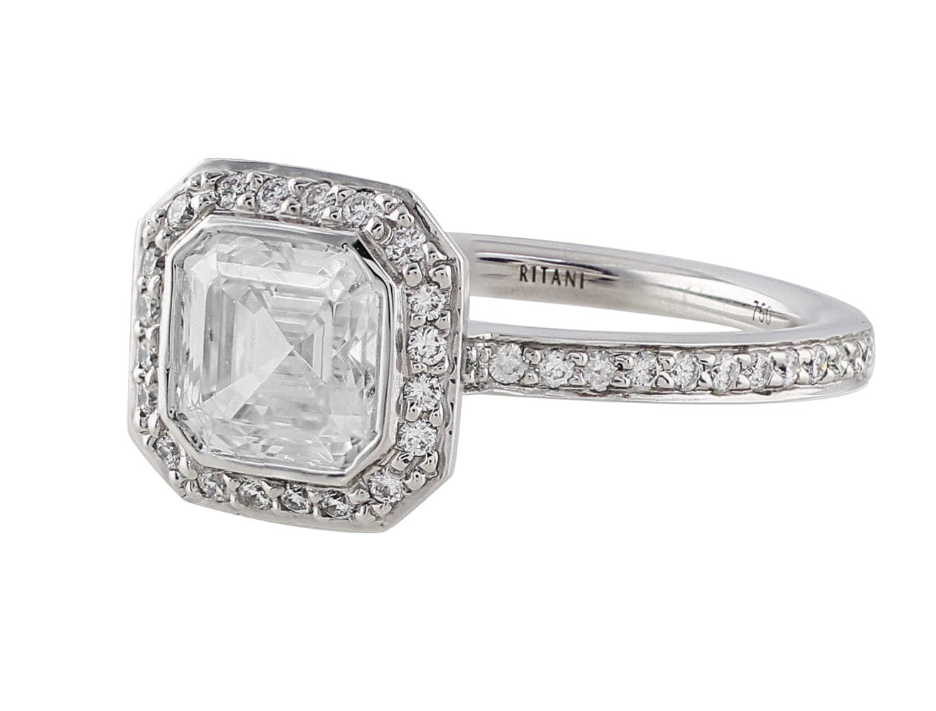 Ritani 18k White Gold Endless Love 1ct Diamond Solitaire Ring