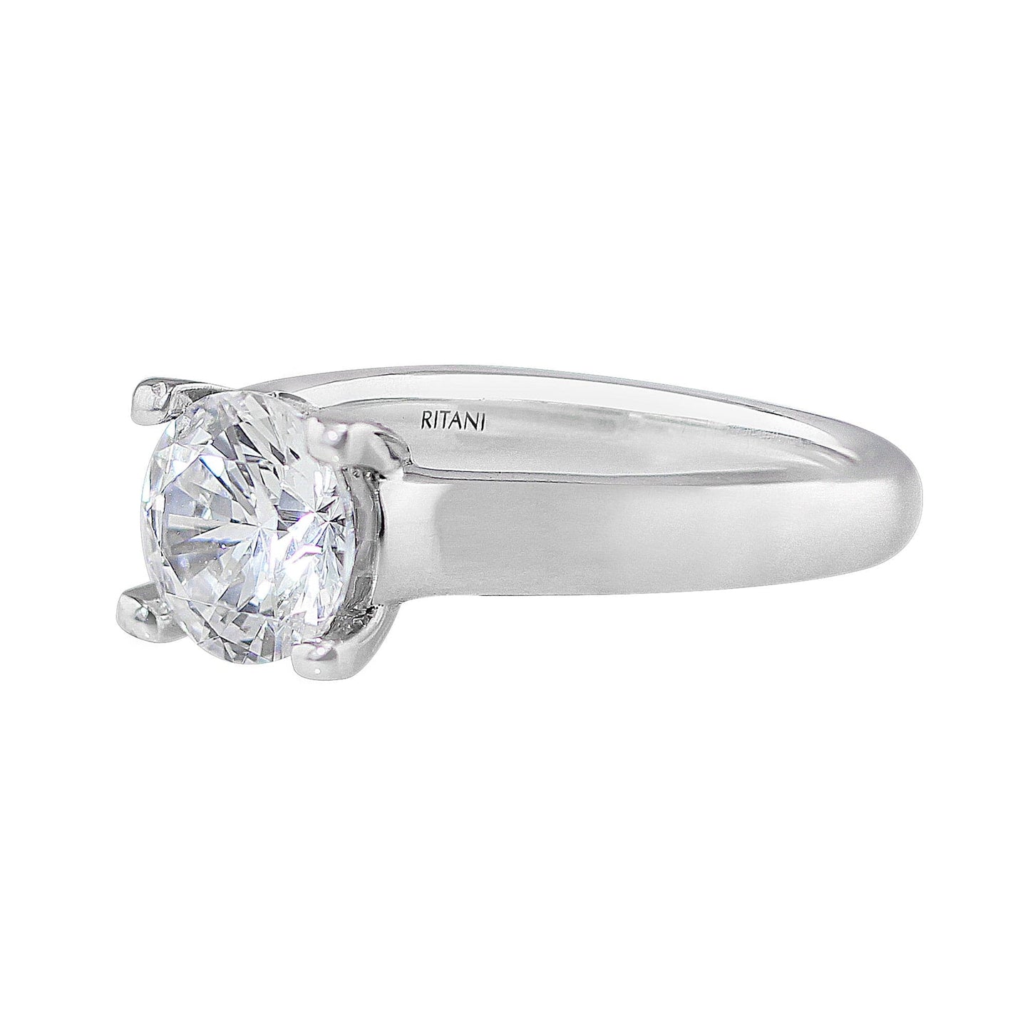 Ritani 18k White Gold Single Stone Modern Diamond Ring