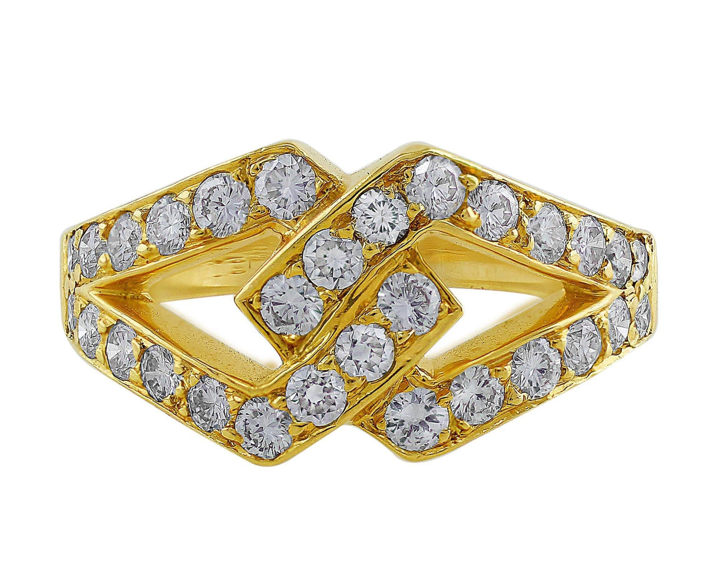 Oscar Heyman Interlocked Diamond Yellow Gold Ring