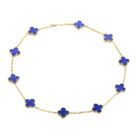 18K Celestial Vintage Alhambra Blue 10 Motifs Necklace