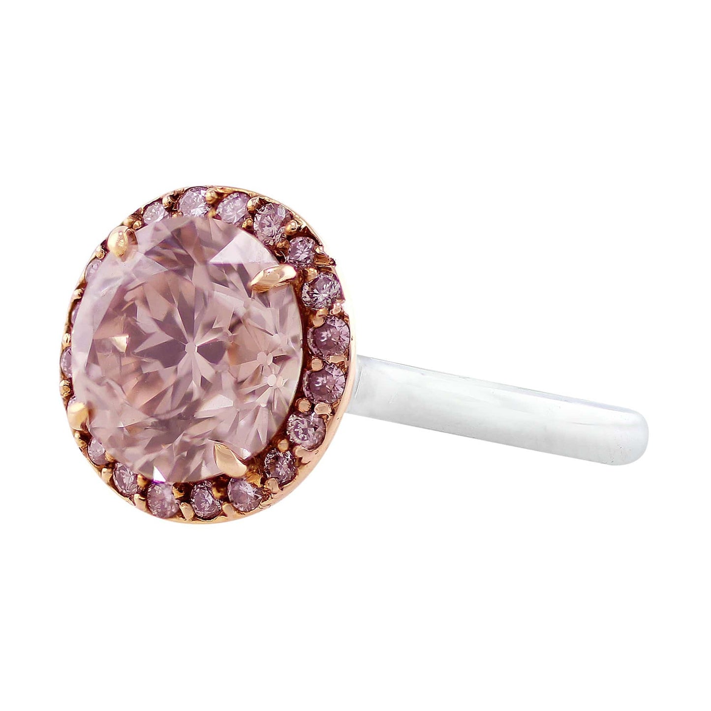 Rivière Platinum 18k White Gold Pinkish Brown Diamond Ring