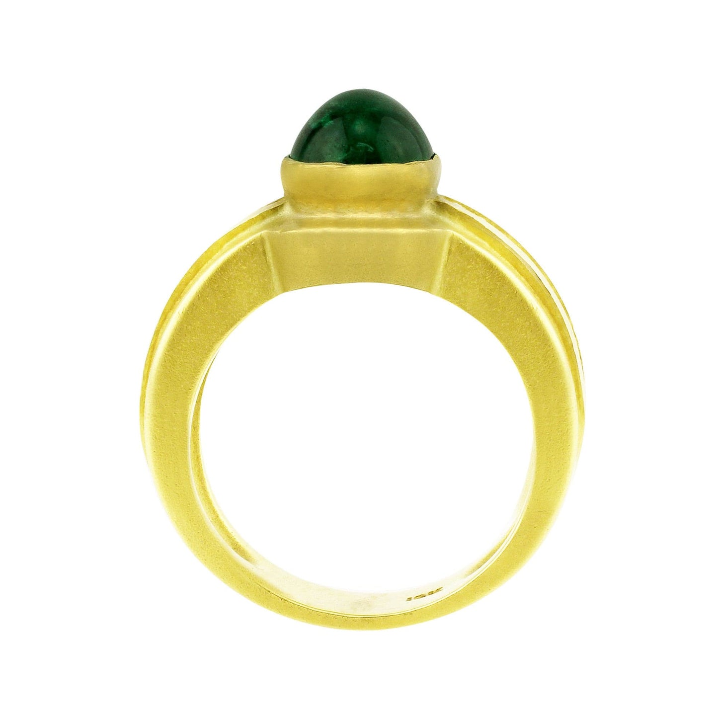 Cabochon Emerald Diamond Ring