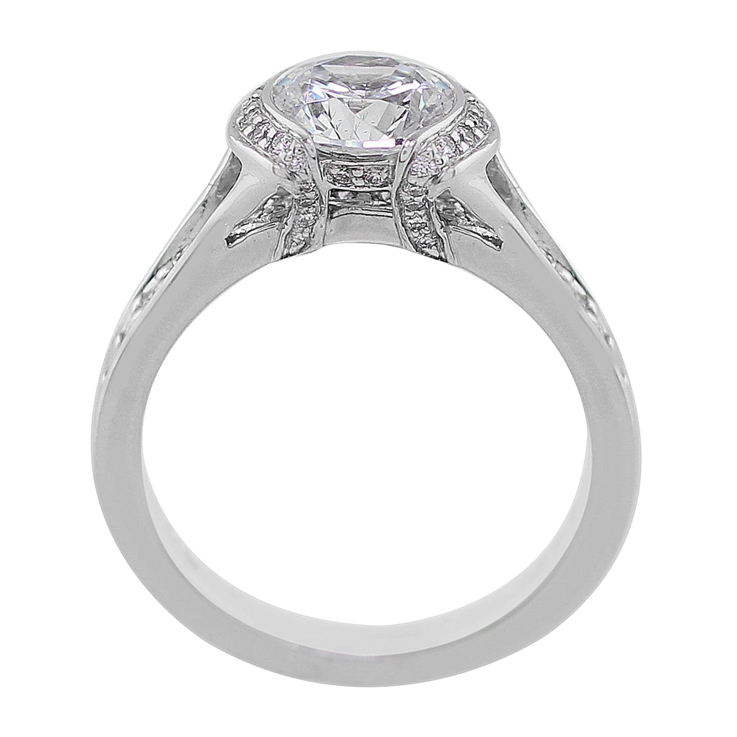 18k White Gold Partial Bezel Set Diamond Setting