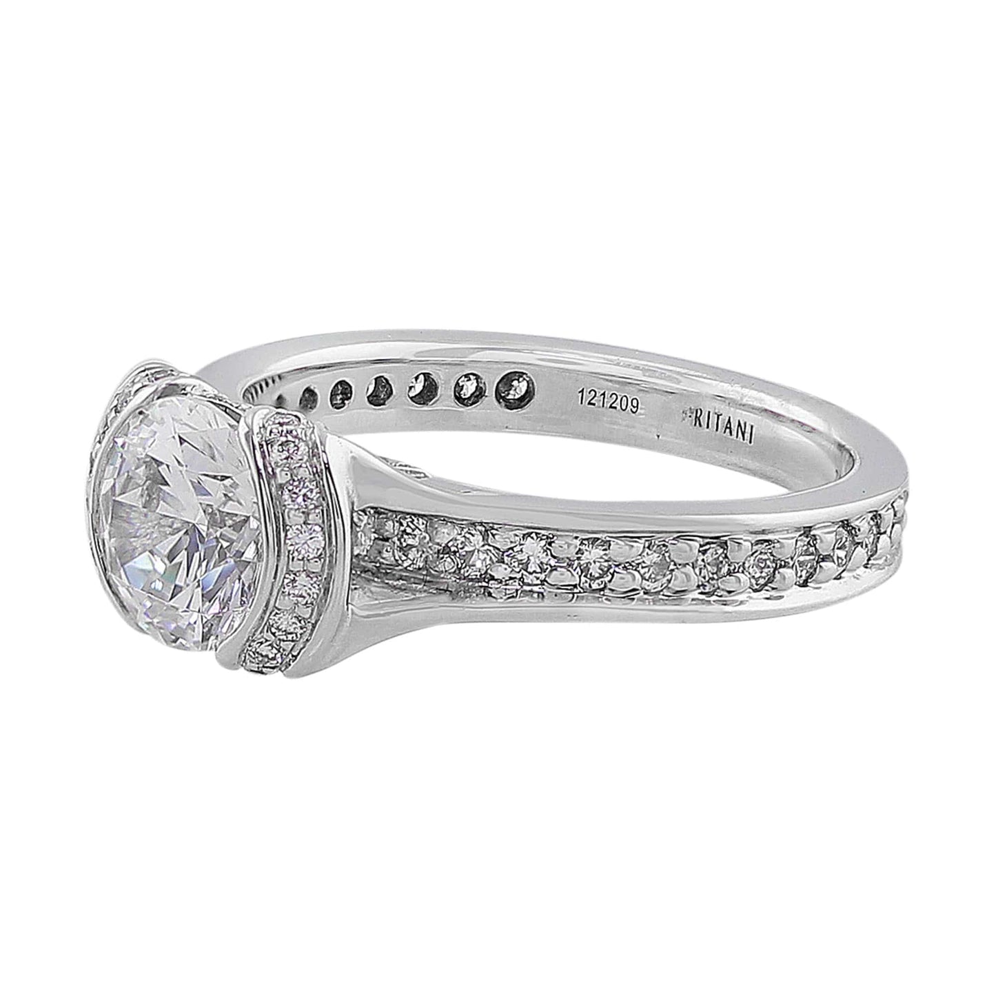 18k White Gold Partial Bezel Set Diamond Setting