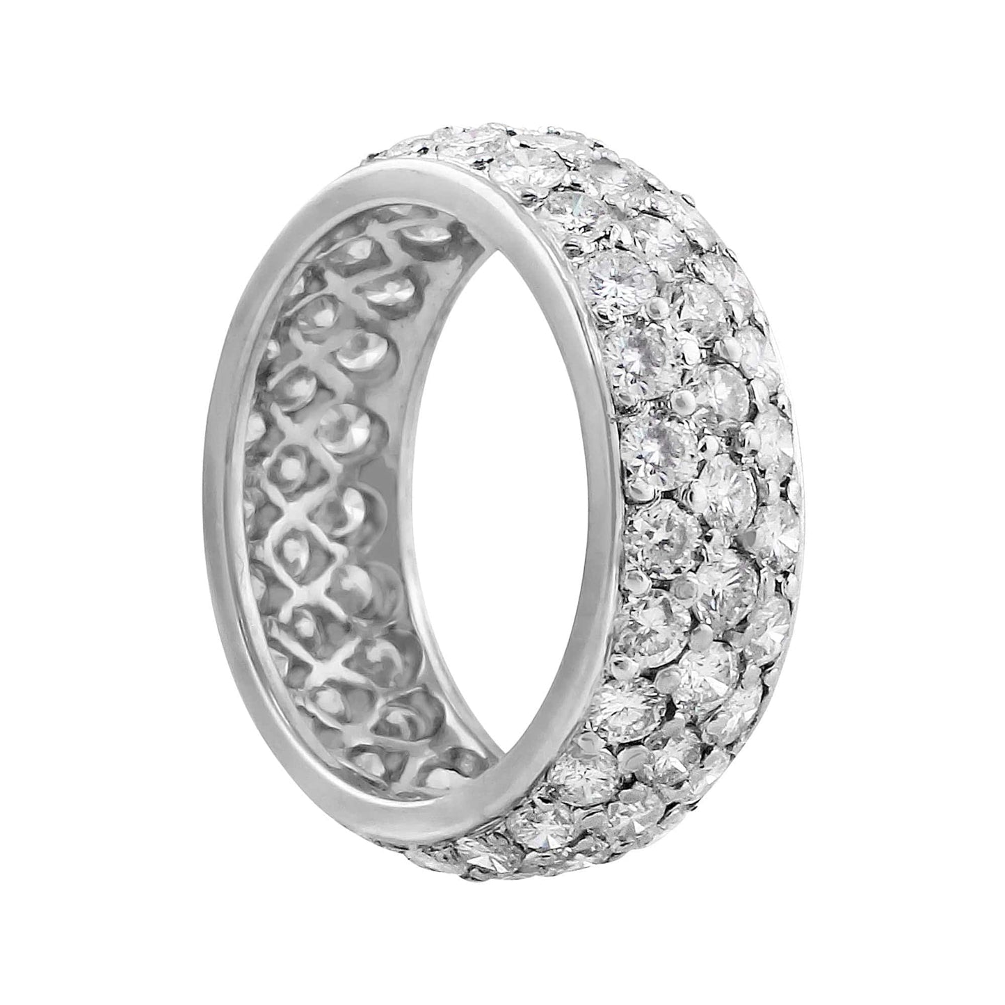 Estate 18k White Gold Pave Diamond Band