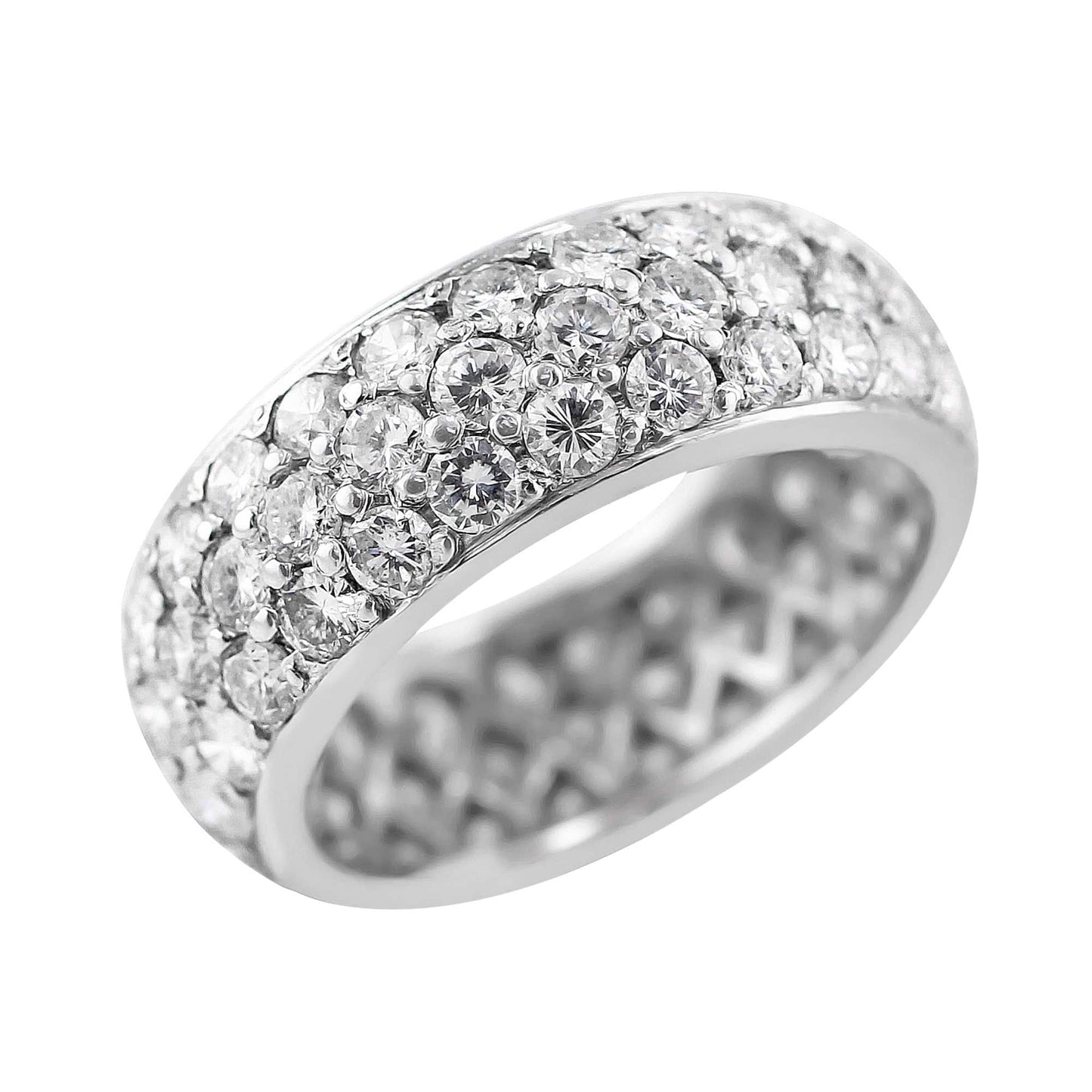 Estate 18k White Gold Pave Diamond Band