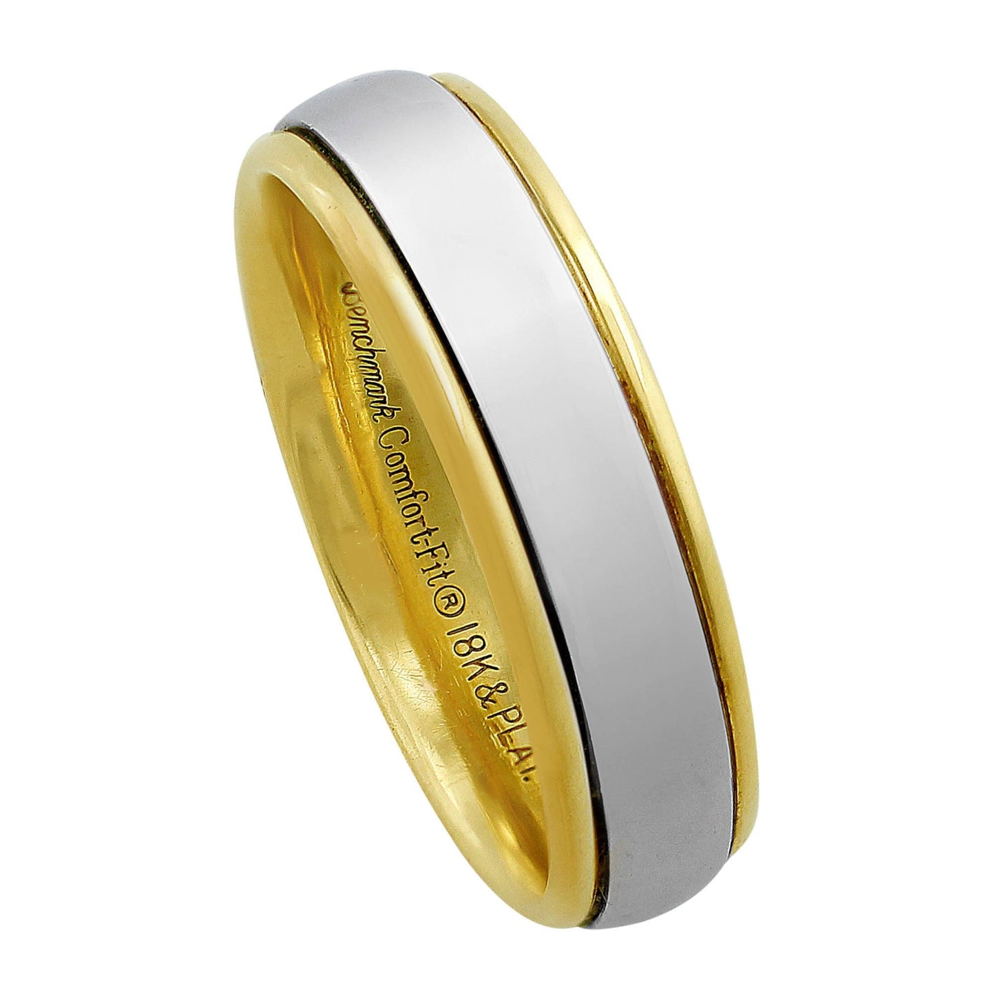 18kt Yellow Gold & Platinum Men's Band