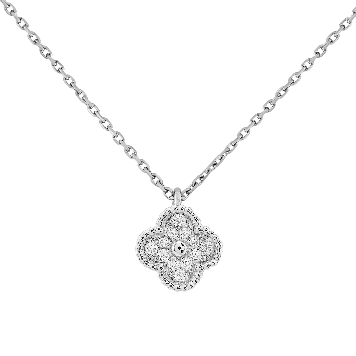 18K Celestial Sweet Alhambra Diamond Necklace