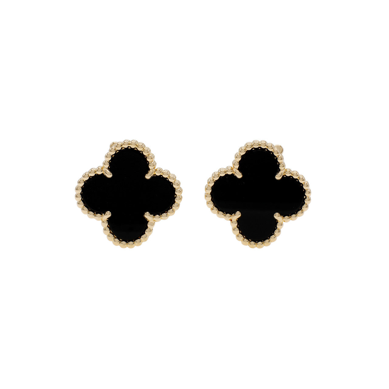 18K Celestial Vintage Alhambra Black Earrings