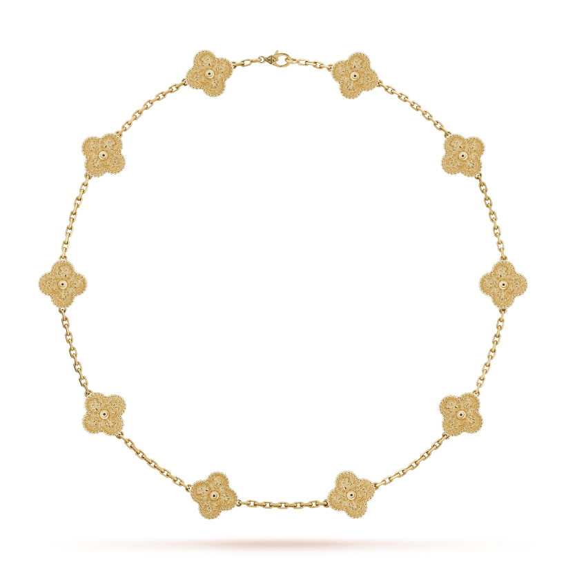 18K Celestial Vintage Alhambra 10 Motifs Necklace
