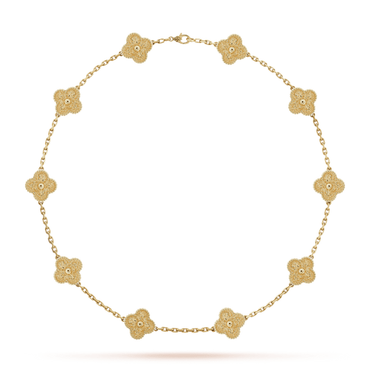 18K Celestial Vintage Alhambra 10 Motifs Necklace