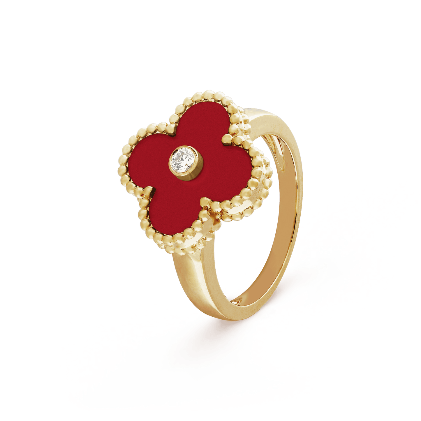 18K Celestial Vintage Alhambra Carnelian Ring