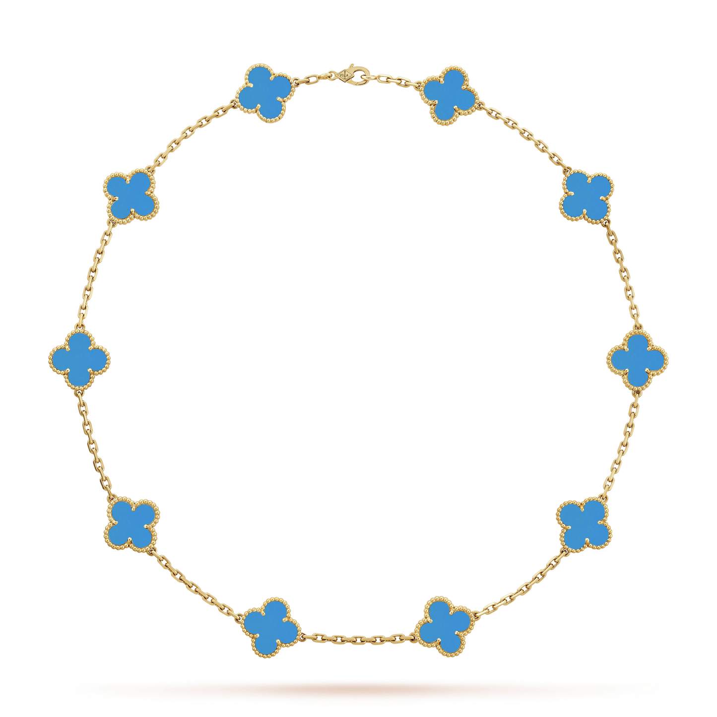 18K Celestial Vintage Alhambra Agate 10 Motifs Necklace
