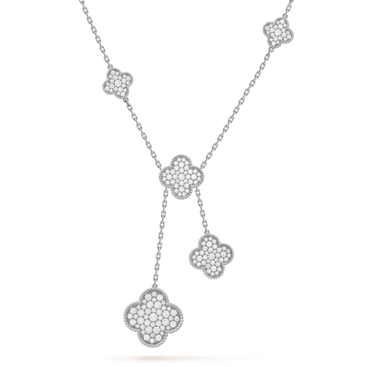 18K Celestial Magic Alhambra Six Motifs Diamonds Necklace