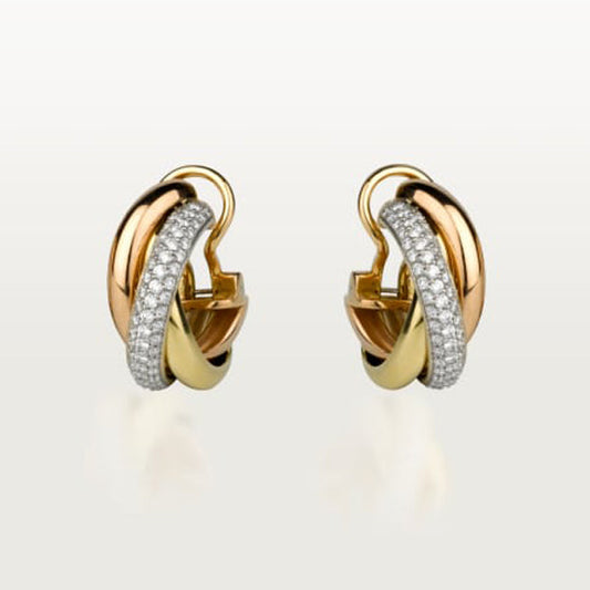 18K Celestial Trinity Diamond Earrings