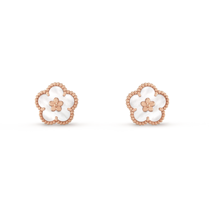 18K Celestial Lucky Spring Plum Blossom Earrings