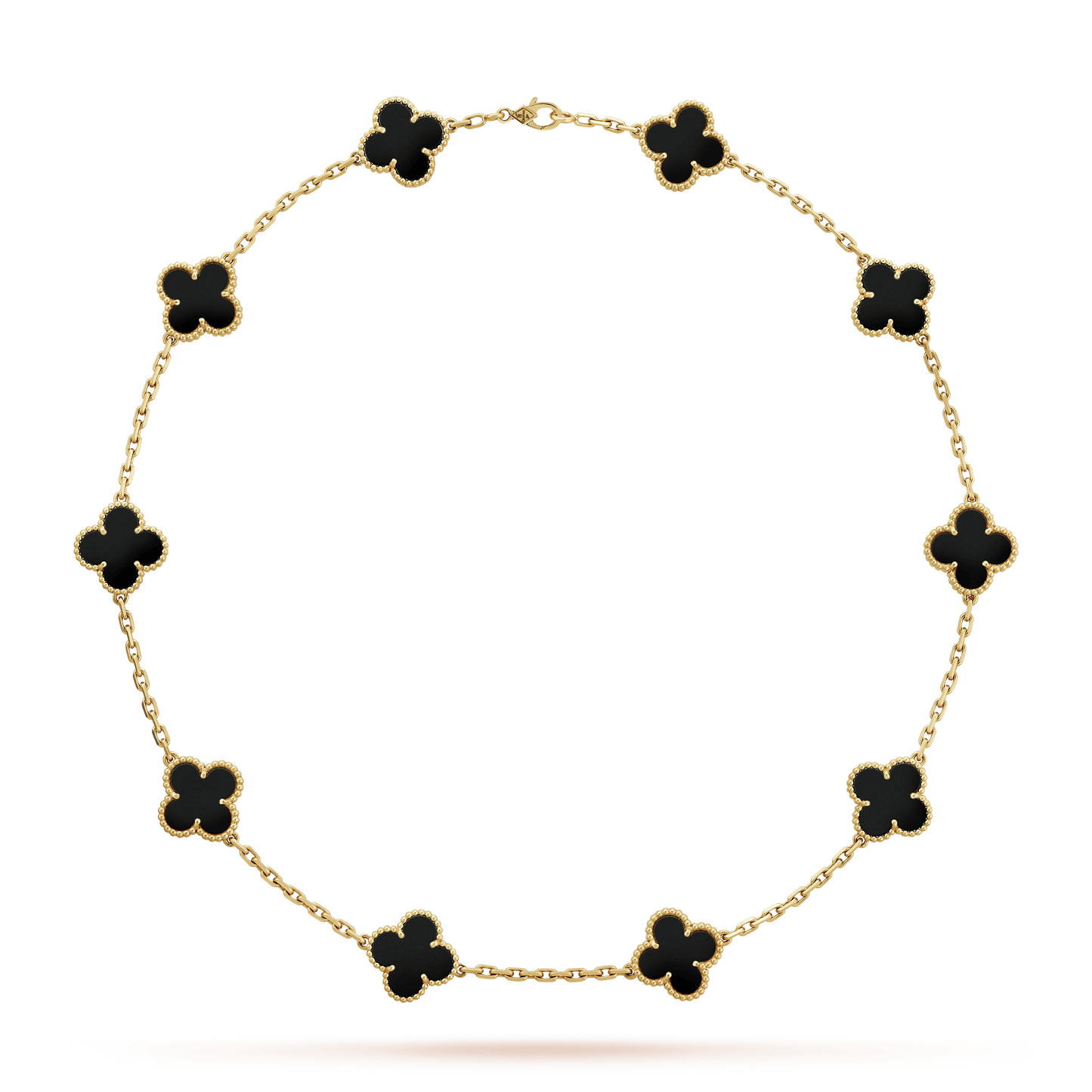 18K Celestial Vintage Alhambra Black 10 Motifs Clover Necklace