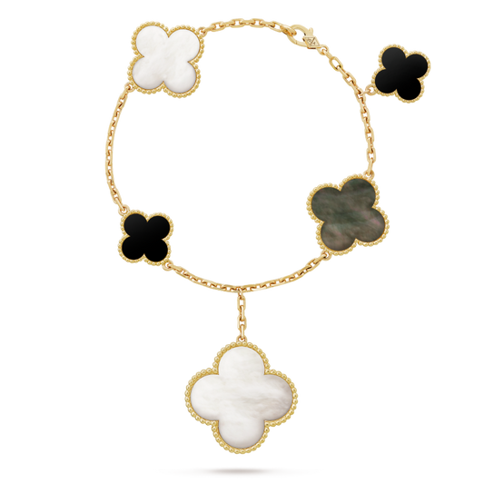 18K Celestial Magic Alhambra Five Motifs Clover Bracelet