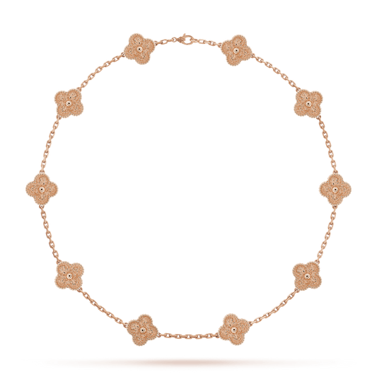 18K Celestial Vintage Alhambra 10 Motifs Necklace