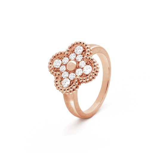 18K Celestial Vintage Alhambra Diamonds Ring