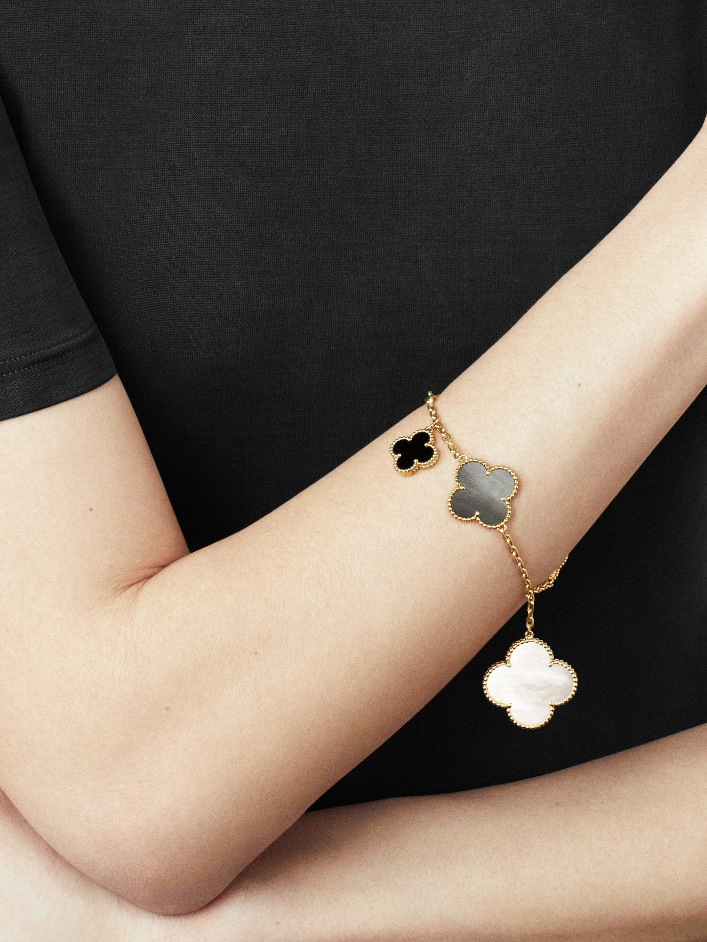 18K Celestial Magic Alhambra Five Motifs Clover Bracelet