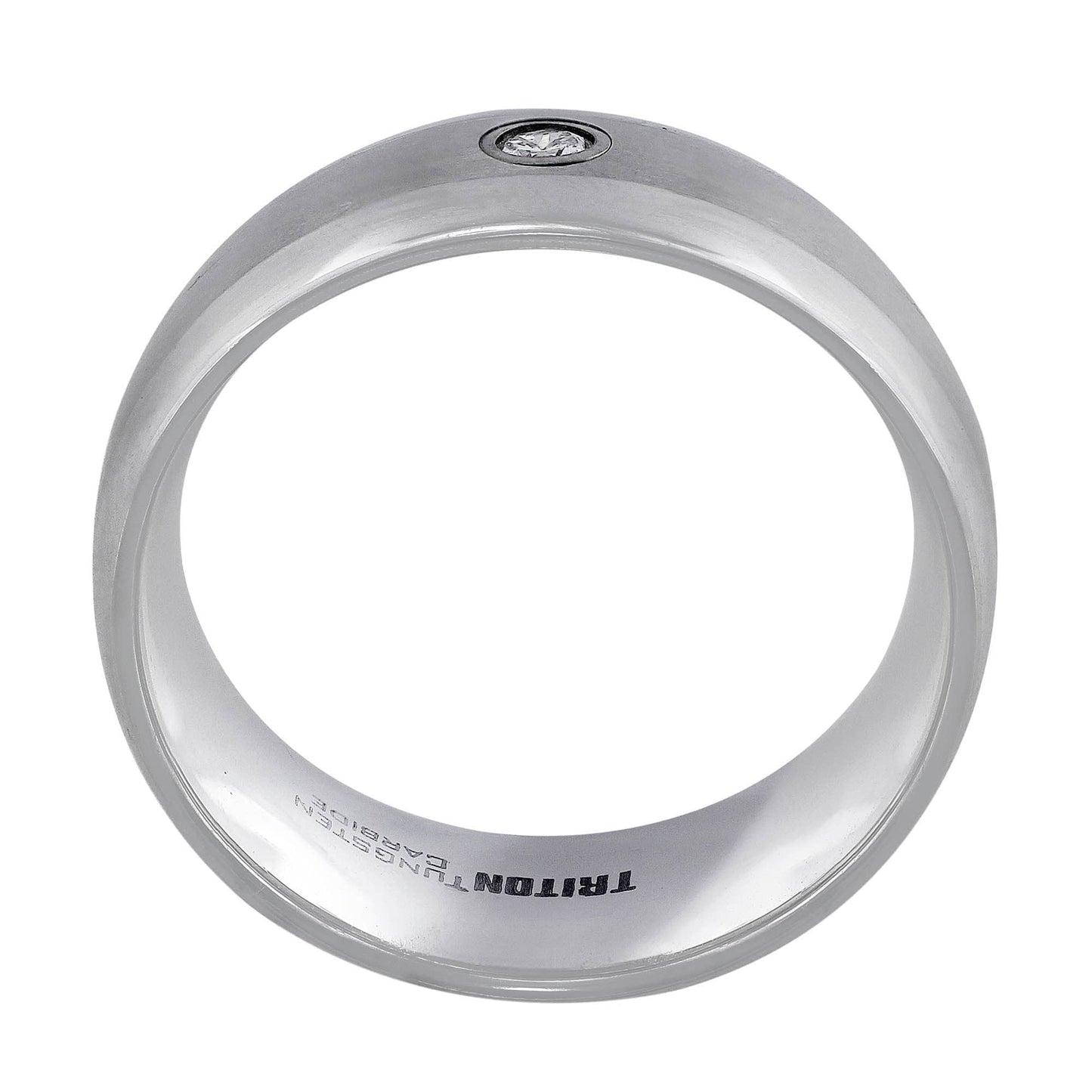 Tungsten Carbide Satin & Polished Diamond Band
