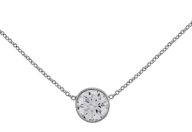 Rivière Platinum 1.50ct Diamond Solitaire Necklace, GIA Certified F Color