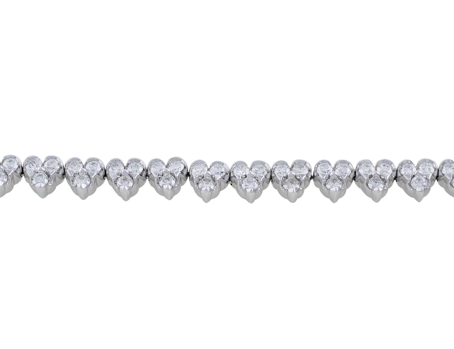 Roberto Coin 18k White Gold Heart-Shaped Cluster Diamond Necklace - Estate