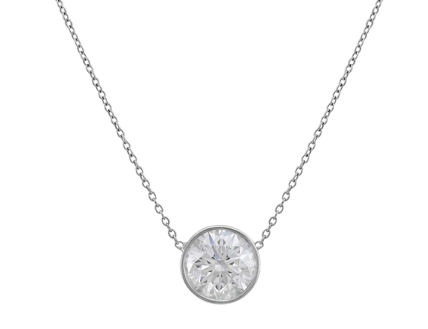 18kt White Gold Riviera Solitaire Diamond Necklace