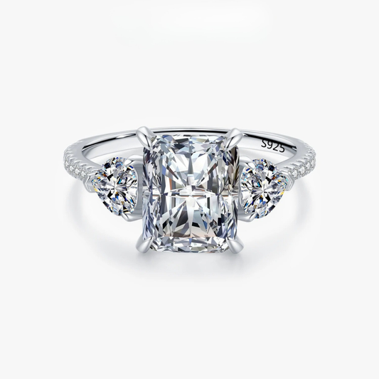 Luxury Rectangle Cut CZ Ring – 925 Sterling Silver