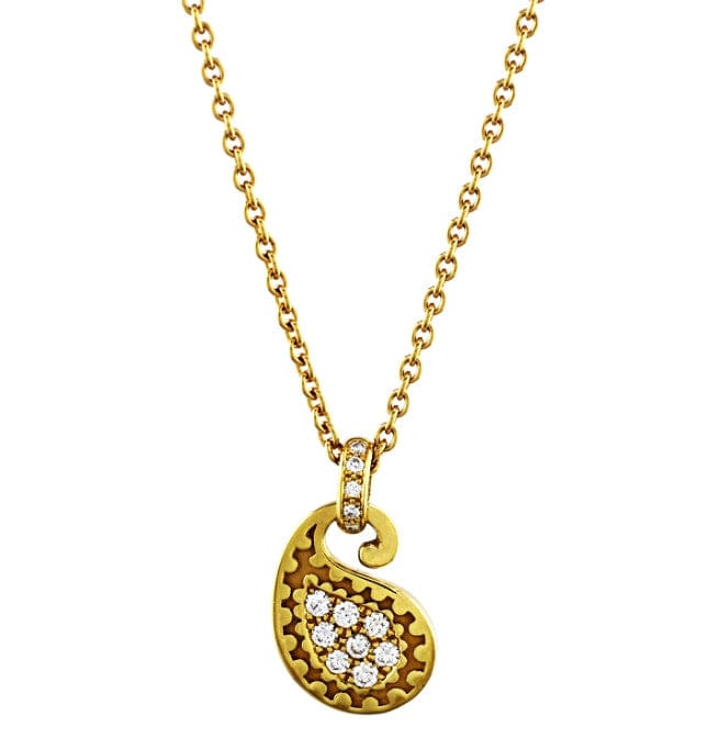 Carrera Y Carrera Diamond Yellow Gold Paisley Pendant