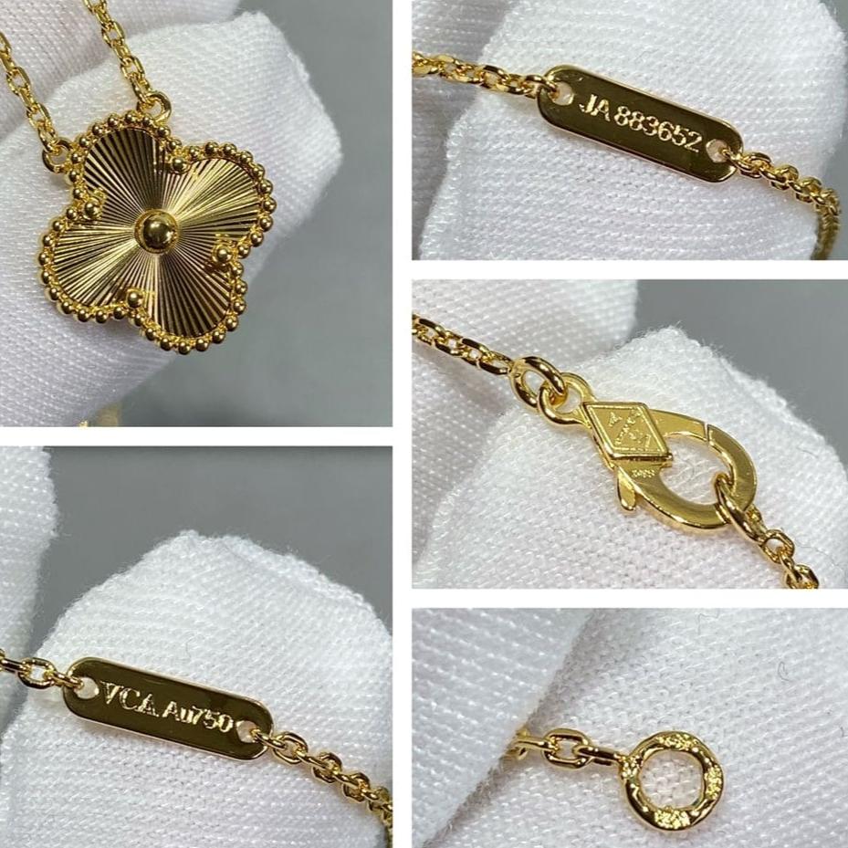 18K Celestial Vintage Alhambra Pendant Clover Necklace