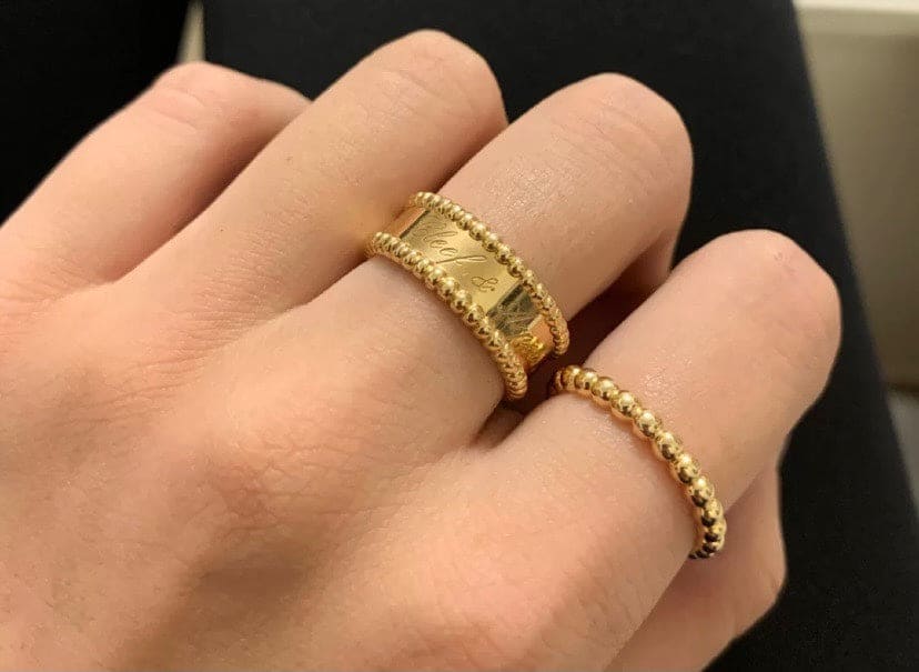 18K Celestial Perl̩e Pearls Of Gold Ring