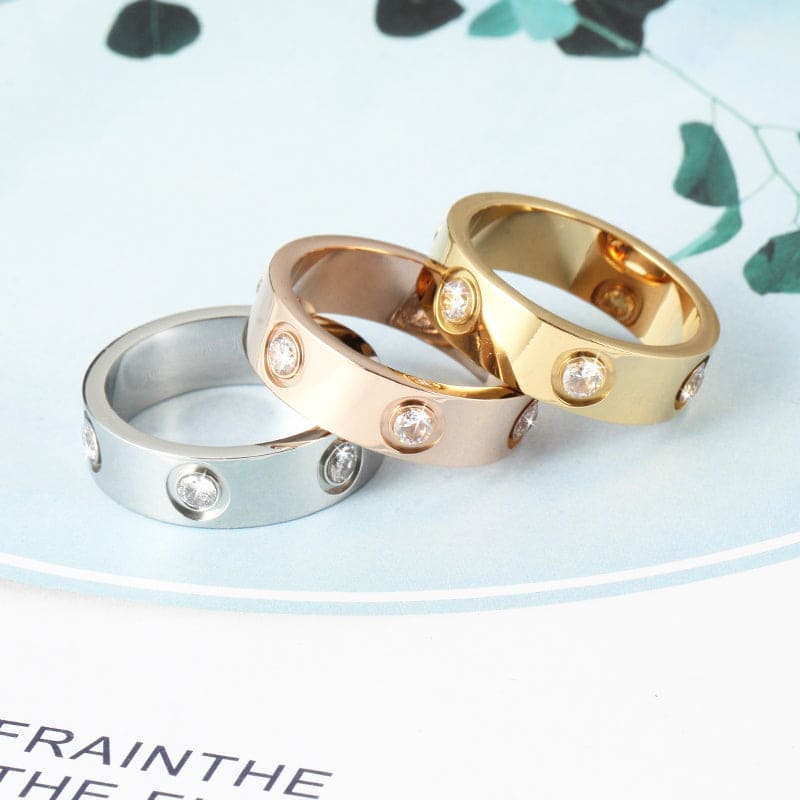 18K Celestial Love Wedding Eight Diamonds Ring