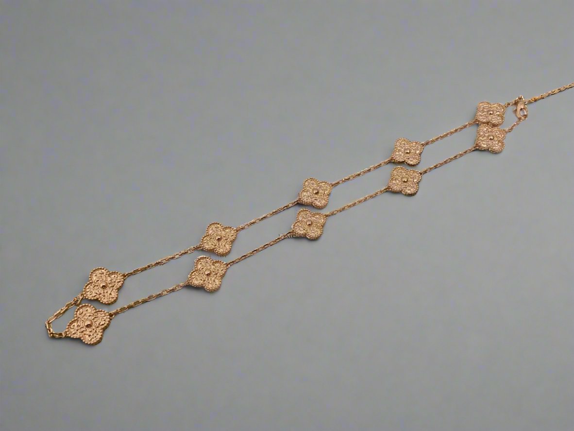 18K Celestial Vintage Alhambra 10 Motifs Necklace