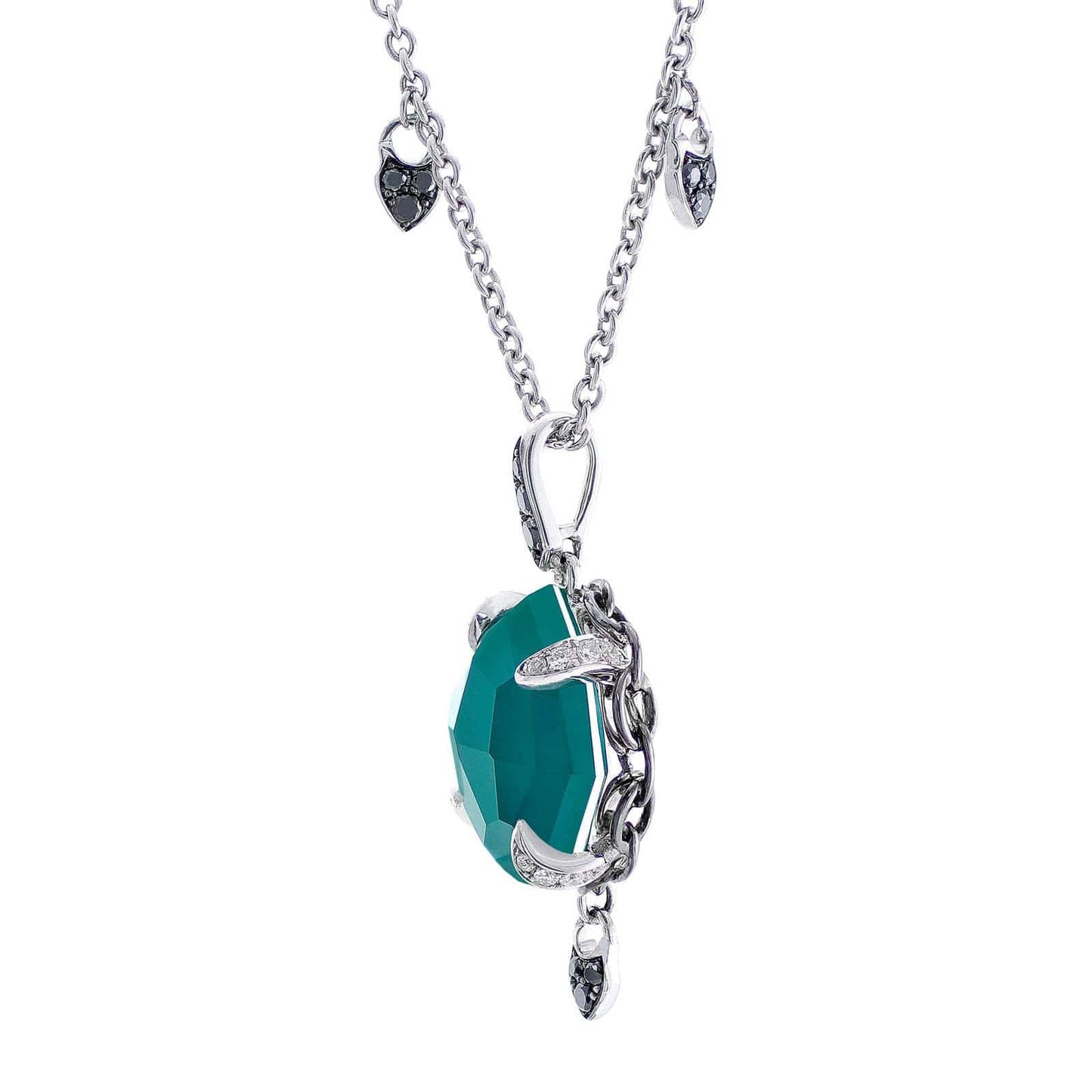 Stephen Webster 18k White Gold Green Crystal Haze Necklace