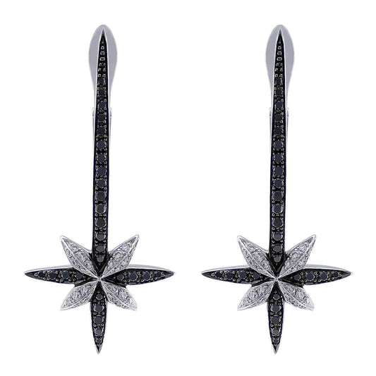 Stephen Webster 18kt White Gold Black Diamond Cross Earrings