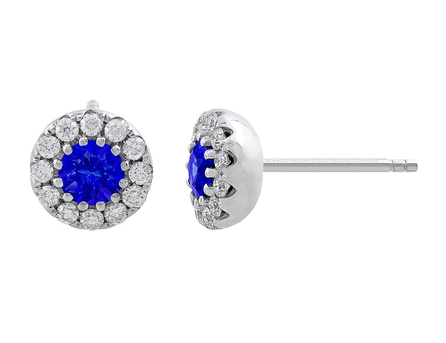 18kt White Gold Sapphire & Diamond Studs
