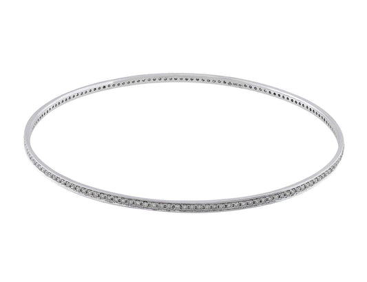 Estate 14kt White Gold & Diamond Bangle