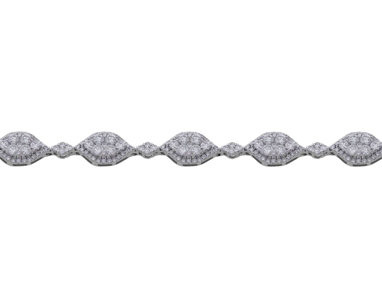 18k White Gold Diamond Marquise-Shaped Bracelet