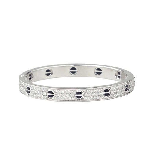 18K Celestial Love Diamond-Paved Ceramic Bracelet