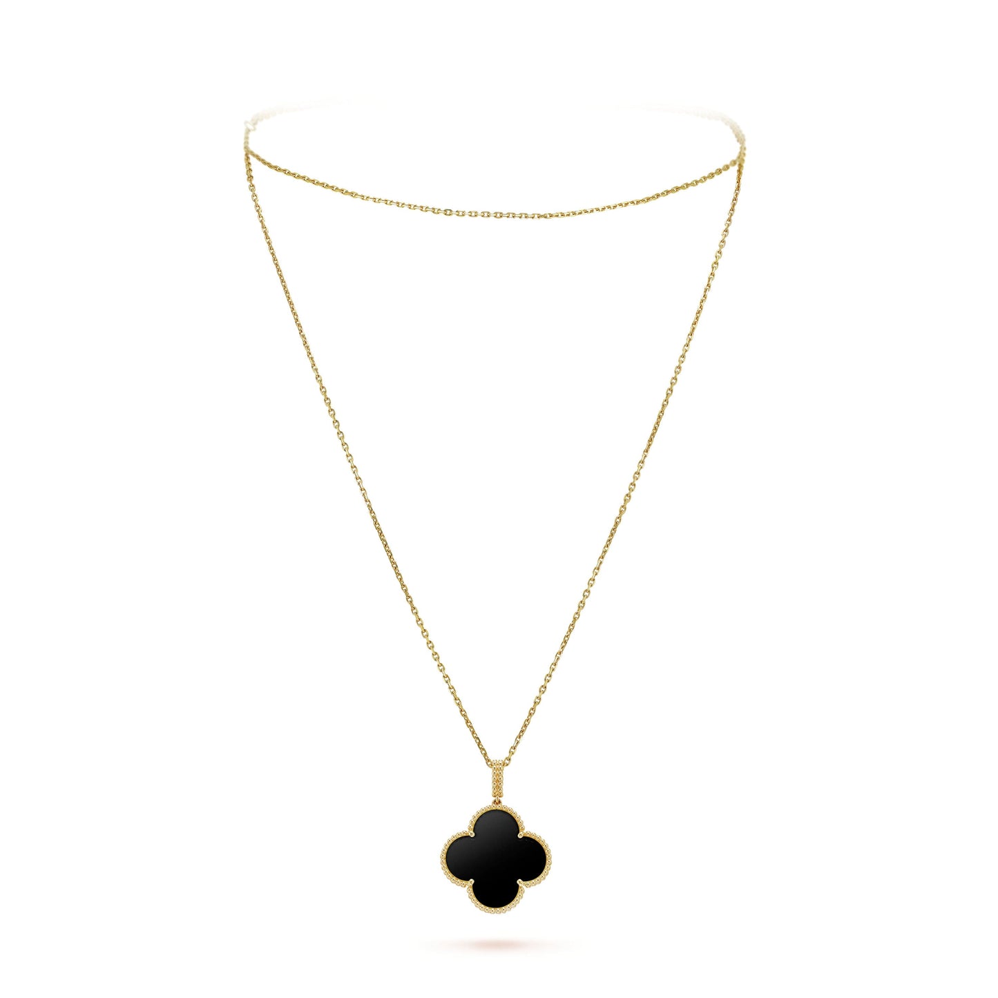 18K Celestial Magic Alhambra One Motifs Black Clover Necklace