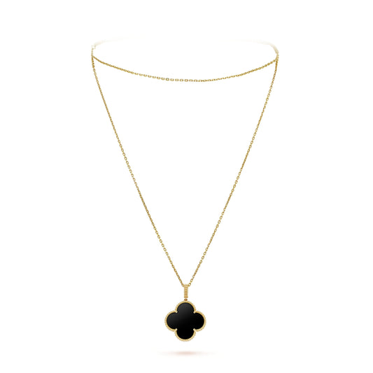 18K Celestial Magic Alhambra One Motifs Black Clover Necklace