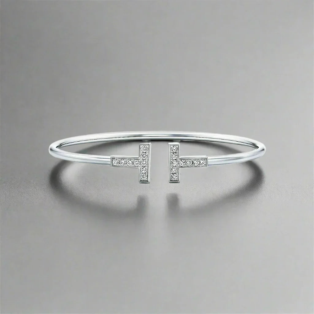 18K Celestial T Diamond Wire Bracelet
